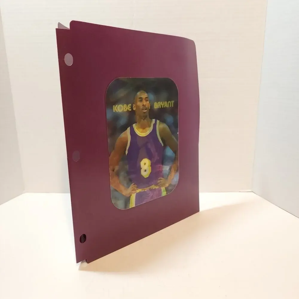 Rare 3-D Kobe Bryant School Folder Cool Moves Plastic 3 Ring Item #55002 Purple